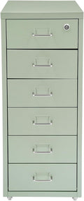 6 Drawer Filing Cabinets with Lock Metal Vertical File Storage CabinetMoblie Office File Cabinet with WheelsRolling Metal Filing Storage CabinetsLocking File Cabinet for for Home Office (Green)