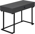 Computer Desk Home Office Laptop Storage Drawers 42 l Work Grey Laminate Black Metal Contemporary Modern