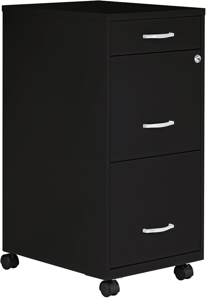 Lorell LYS SOHO Box/File/File 3-Drawer Mobile File Cabinet Black