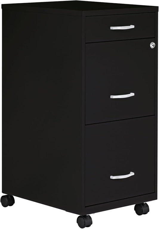 Lorell LYS SOHO Box/File/File 3-Drawer Mobile File Cabinet Black