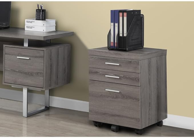 Modern Rolling File Cabinet with Smooth-Gliding Drawers Printer Stand &amp Mobile Office Storage for Home or Professional Workspace