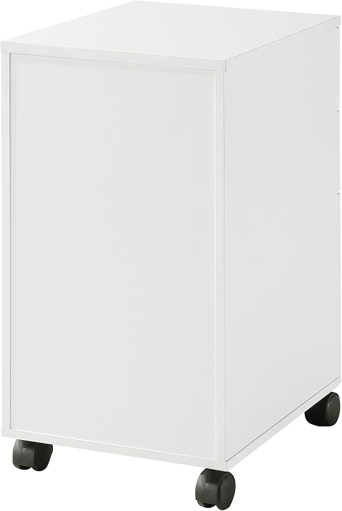 OSP Home Furnishings Prado 3 Drawer Mobile File Cart White Finish