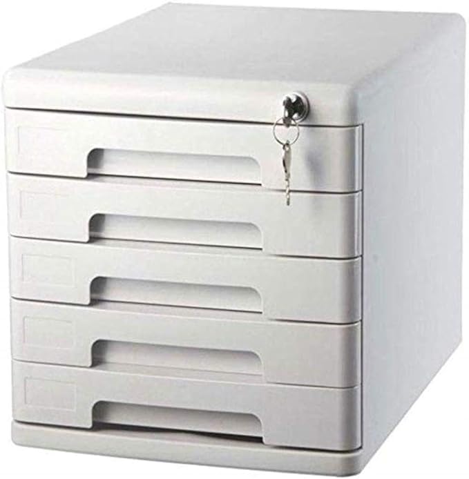 5 Drawer Desktop File Cabinet for Home Office 27.1X36.1X26.1Cm Data Storage and Nization Filing Box for Documents and Files