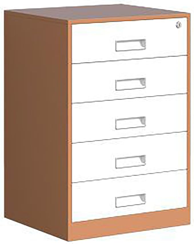 COYEUX 5 Drawers Freestanding Filing Cabinets with Lock Fully Assembled Metal File Cabinet Pre-Assembled Steel Pedestal Under Desk Home Office Utility Cabinet