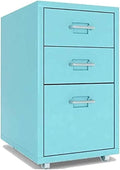 Mobile Filing Cabinet Multi-Layer Drawer Manager Floor-Standing Office Cabinet Commercial Storage Cabinet(Blue)