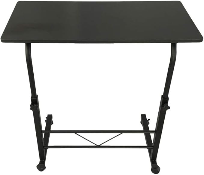 YUNWANG Side Table Mobile Standing Computer Desk with WheelsSnack Side Table with Castors End Table Adjustable Height Portable Laptop Table for Home Office Bed Sofa (31.50 L x 18.11 W Black)