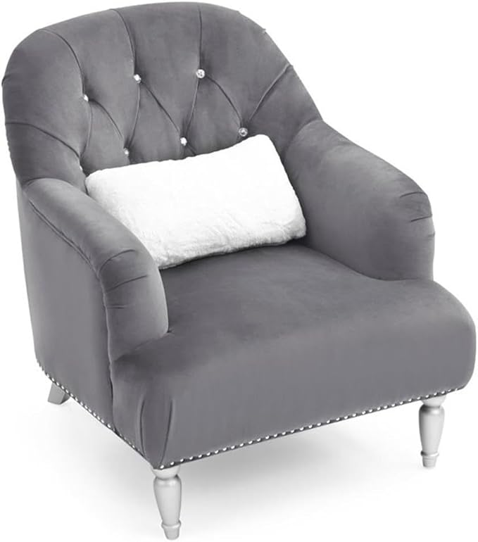 Glory Furniture Jewel Velvet Chair in Gray