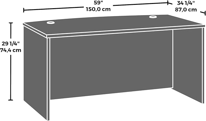 OfficeWorks by Sauder Affirm 60'' Bow Front Desk Shell L: 34.25'' x W: 59.06'' x H: 29.29'' Noble Elm