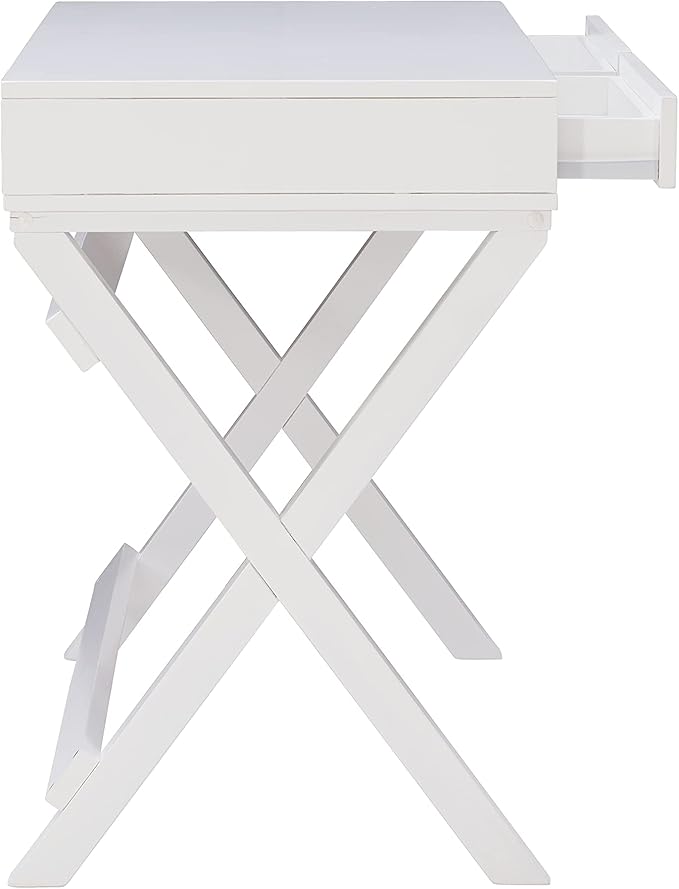 Linon Connor White Writing Desk with Two Drawers