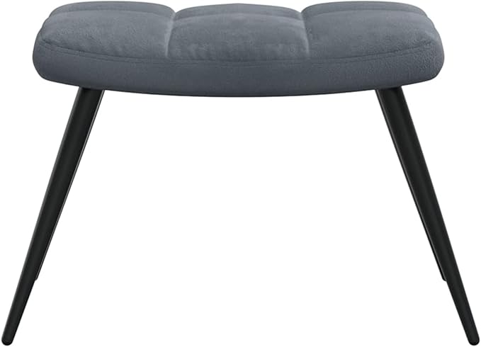 Recliner Chair with Stool Dark Grey Velvet Armchair Living Room Recliner Chair Backrest Adjustable TV Chair TV Chair - 328085
