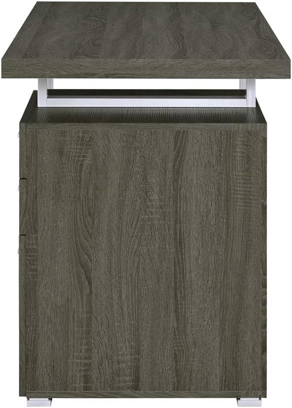 3-Drawer Office Desk in Weathered Grey Finish