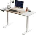 Electric Adjustable Desk Standing Desk Ergonomic Rising Computer Table Gaming Desk for Home and Office Computer Table 55 Lift-Up Desk (Oak Natural Wood + Antique White)