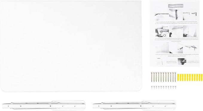 Wall Mounted Desk Floating Wall Desk with Iron Bracket Drop Leaf Table for Small Spaces Wall Mounting Folding Table for Kitchen Laundry Room Home Office White