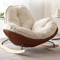 LITFAD Modern Upholstered Rocking Chair - Tufted Seat and Metal Legs Stylish Lounge Chair for Living Room Bedroom - Coffee