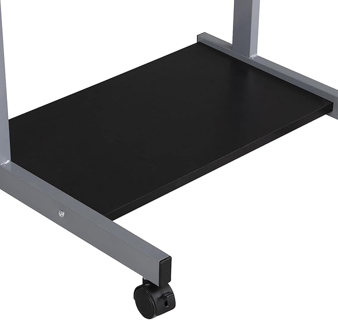 Yaheetech Mobile Computer Desk Cart Small Rolling Laptop Desk PC Table Workstation with Drawer and Printer Shelf Writing Desk Table for Small Space/Home Office