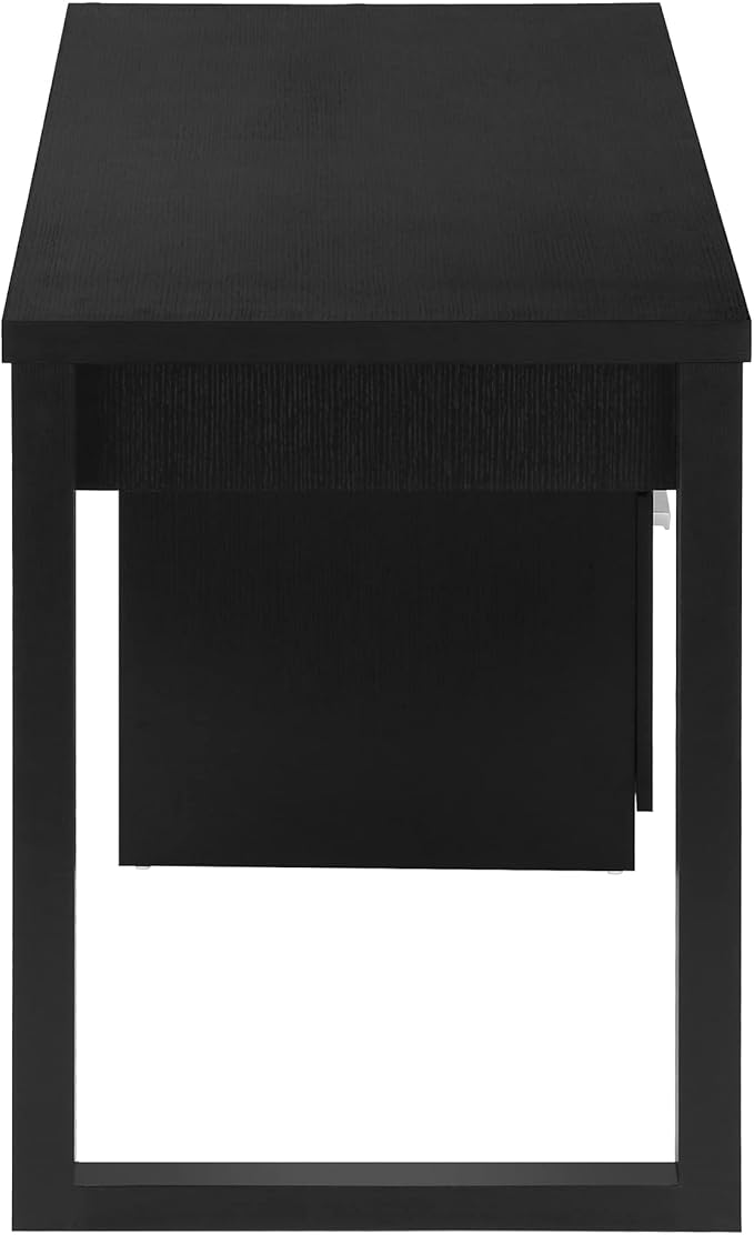 Computer Desk Home Office Laptop Left Right Set up Storage Drawers 48 l Work Black Laminate Contemporary Modern