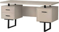 Monarch Specialties I 7629 Computer Desk Home Office Laptop Left Right Set-up Storage Drawers 60 L Work Metal Laminate Beige Black Contemporary