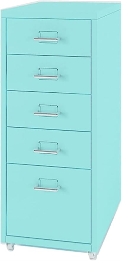 5 Drawer Mobile File Cabinet Drawer Cabinet Office Vertical Filing Cabinet Mobile Storage Cabinet Under Desk Storage(Color:E)