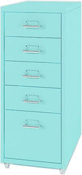5 Drawer Mobile File Cabinet Drawer Cabinet Office Vertical Filing Cabinet Mobile Storage Cabinet Under Desk Storage(Color:E)