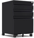 Filing Cabinets for Home Office 3 Drawer File Cabinet Rolling File Cabinet for Letter File Anti-tilt Design Office Drawer Cabinet Under with Lock Space-Saving