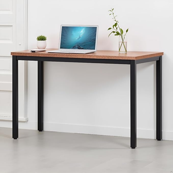 55 × 24 inches Desk Sturdy Metal Frame Computer Desk Spacious Office Desk &amp Writing Desk with Easy Assembly Durable Workstation for Home Office