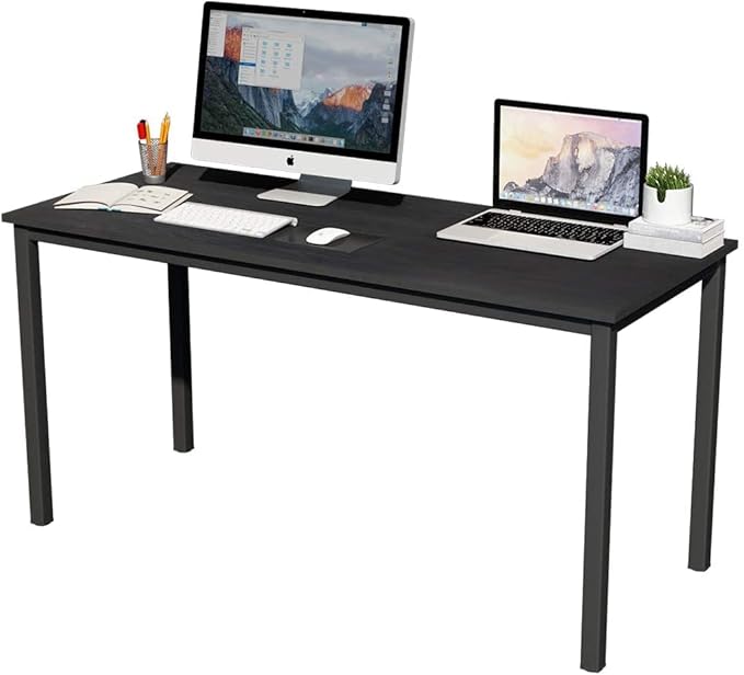 SogesGame Computer Desk 47.2 inches Small Office Desk Computer Table Study Writing Desk Workstation for Home Office Black Dining Table