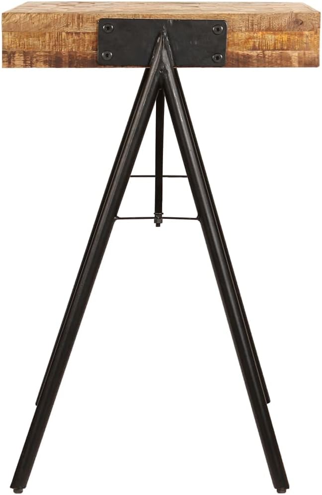 46.5 Inch Industrial Writing Desk with Steel Legs Wooden Computer Desk Home Office Desk Computer Table Workstation for Space Saving Brown