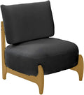 Modern Living Room Accent Chair Teddy Fleece Solid Rubberwood Frame Contemporary Lounge Seating for Reading Corner (Black)