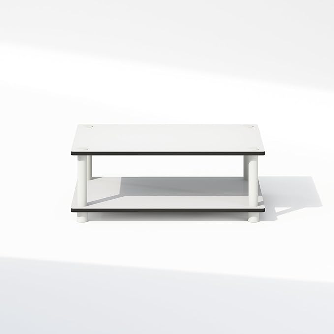 Furinno JUST Printer Stand with Storage 2-Tier Under Desk Printer Stand Printer Table for CPU Office Supplies Home Office White