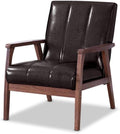 Baxton Studio BBT8011A2-Brown Living-Room-Chairs Medium Leather Dark Brown