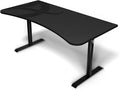 Arozzi Arena Ultrawide Curved Gaming and Office Desk with Full Surface Water Resistant DeskMat Custom Monitor Mount Cable Management Cut Outs Under The Desk Cable Management Netting - Dark Grey