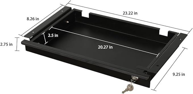 Pull-Out Desk Drawer - Office Storage Organizer Mounts Easily Space-Saving Slide-Out Drawer for Under Desk (23.22 in Internal Width)