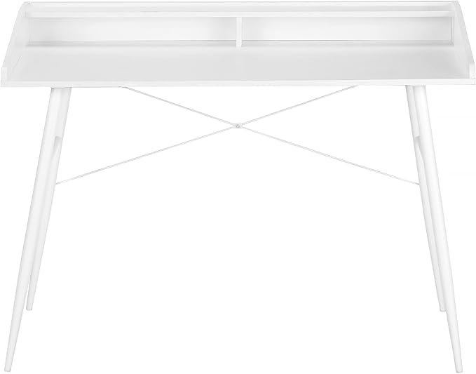 Monarch Specialties I 7535 Computer Desk Home Office Laptop Storage Shelves 48 L Work Metal Laminate White Contemporary Modern