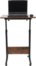 Standing Desk Floor Mount Standing Desk Portable Laptop Desk Adjustable Height 32-47 Inch Rolling Computer Standing Desk Home Office Desks with Wheels for Living Room Study Office