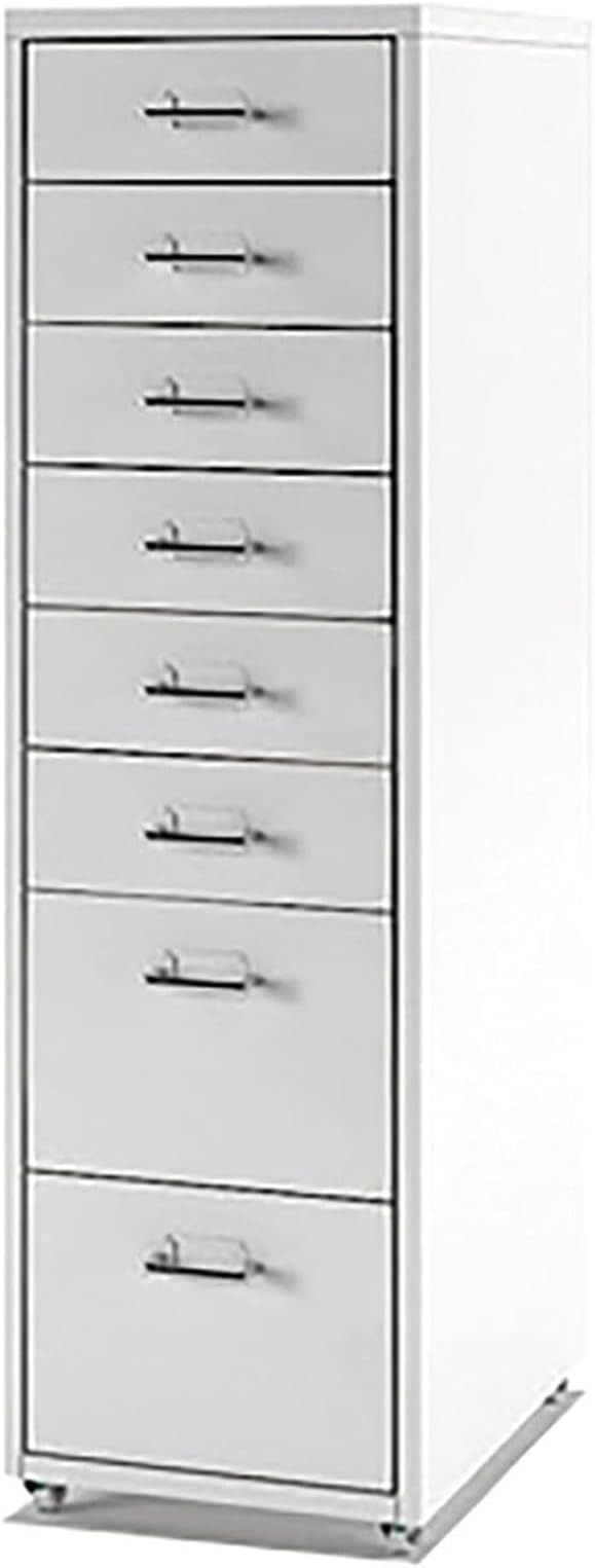 Aimeryup Hallway 8-Tier File Cabinet Metal Clip with Wheel Drawer Storage Desk Cabinet Office Study 41X28X109CM(Size:28X41X109CMColor:A)