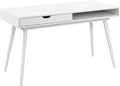 Bush Home Nora 54W Writing Desk with Storage in Pure White | Large Wooden Computer Table for Home Office Study Room or Entryway