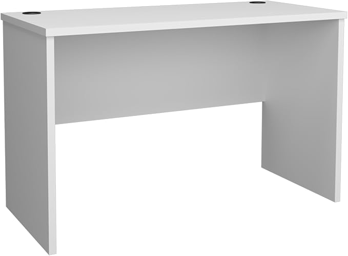 47 Wide Study Desk White Modern Simple Computer Laptop Table Dining Table for Bedroom Living Room Home and Office Kitchen White