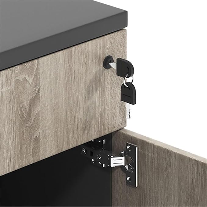 File Cabinets Office Cabinet Wooden Under Desk Filing Storage Data with Locking Drawer Short Sideboards File Storage Cabinets(Natural)