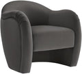 Modway Compose Barrel Chair with Performance Velvet Fabric in Storm Gray – Upholstered Accent Armchair with Curved Backrest – Cozy Lounge Chair for Reading – Round Comfy Single Sofa Club Chair