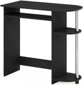 Pemberly Row Computer Desk Composite Wood and Stainless Steel 31.5 x 15.8 x 28.8 in Pull-Out Keyboard Drawer 2 Shelves Compact Home Office Desk Easy Assembly