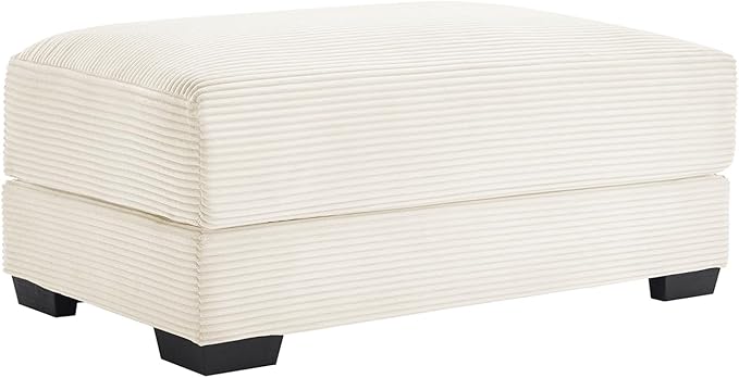 Ottoman for Modular Sectional Sofa Corduroy Oversized Sectional Couches for Living Room Bedroom Apartment Deep Seat Cloud Sofa Couch Sofá para Sala White
