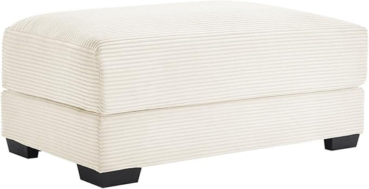 Ottoman for Modular Sectional Sofa Corduroy Oversized Sectional Couches for Living Room Bedroom Apartment Deep Seat Cloud Sofa Couch Sofá para Sala White
