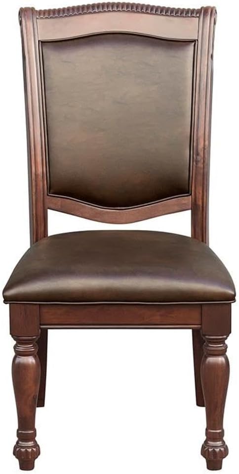 Pemberly Row Faux Leather Side Chair – Upholstered Wood Frame Accent Chair 19.5 Seat Height 40.5 H x 24.5 W x 26 D Adult Seating