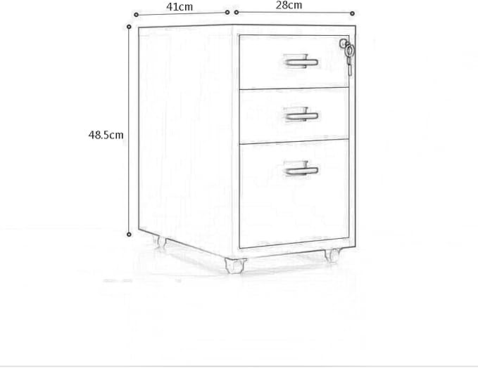 File Cabinet Cabinet Under Desk Cabinet with Lock Mobile Drawer Cabinet 3/5 /8 Drawers Storage Data Cabinet (Size : 3F)