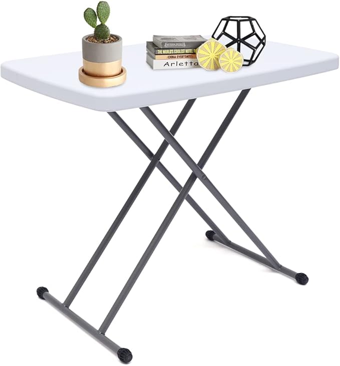 Folding Desk Home Office Desk Laptop Study Writing Table Height AdjustablePortable Folding Desk Writing Computer Desk for Home Office Trips(White)