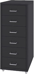 6 Drawer Mobile File Cabinet Drawer Cabinet Office Household Mobile Storage Cabinet Vertical Under Desk Storage(Color:A)