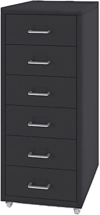 6 Drawer Mobile File Cabinet Drawer Cabinet Office Household Mobile Storage Cabinet Vertical Under Desk Storage(Color:A)