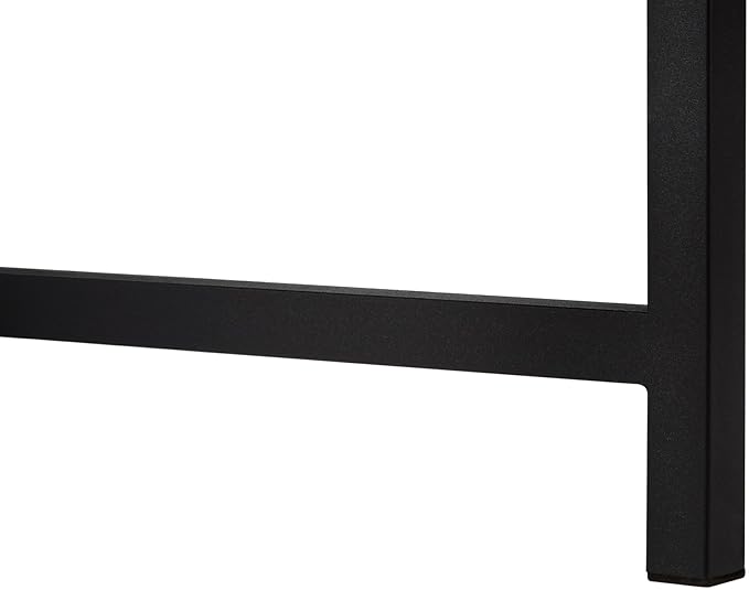 Penau Computer Desk for Home Office with Storage Drawers 48Inch Brown Laminate Top with Black Metal Legs Modern and Compact Design