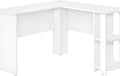Monarch Specialties I 7723 Computer Desk Home Office Corner Storage Shelves 48 L L Shape Work Laptop Laminate White Contemporary Modern
