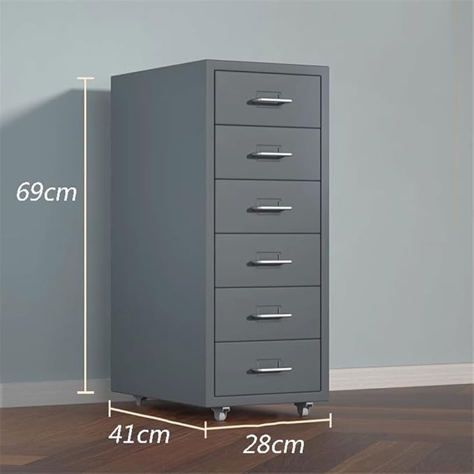 Office Storage File Cabinet Thickened Cold-Rolled Steel Chest of Drawers 6 Layers of Large-Capacity Storage Cabinets Office File Cabinets Multifunctional Data OrganizingBlack